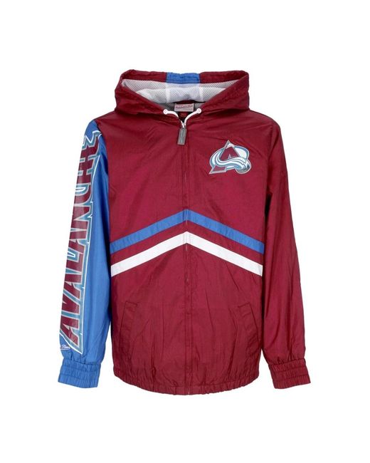 Mitchell & Ness Fitness ,Veelkleurig ,Polyester Colorado Avalanche Windbreaker Jas in het Red voor heren