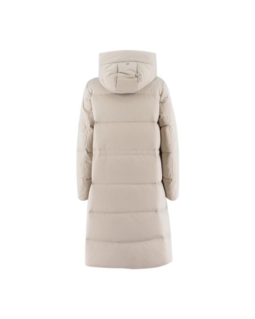 DUNO Jassen ,Wit ,Gewatteerde Hoodiejas Voor Veelzijdig Comfort in het Natural