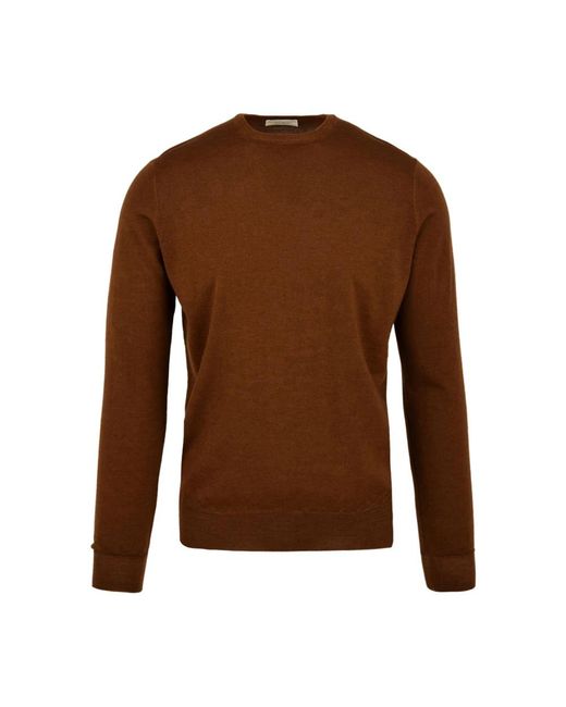 FILIPPO DE LAURENTIIS Brown Round-Neck Knitwear for men