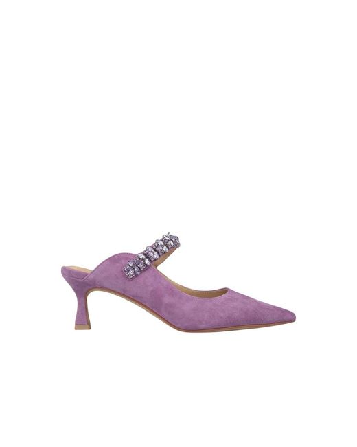 Alma En Pena. Purple Heeled Mules