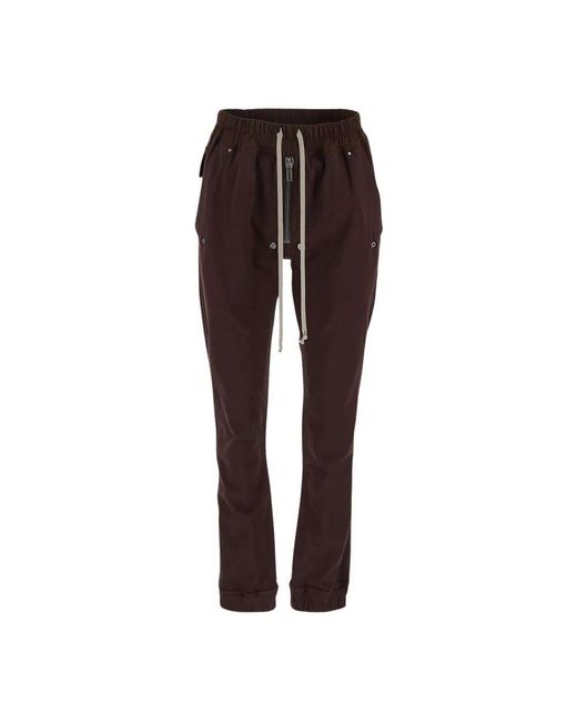 Rick Owens Brown Jogger Mit Reißverschluss
