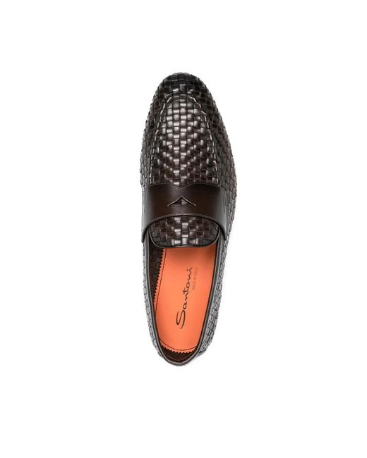 Santoni Black Shoes for men