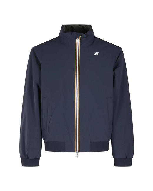 K-Way Jassen ,Blauw ,Polyester Arsene Double Jacket in het Blue voor heren