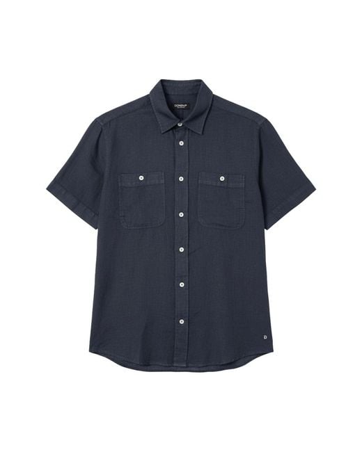 Dondup Blue Short Sleeve Shirts for men