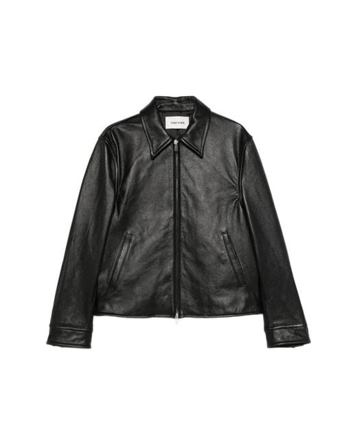 TONYWACK Black Leather Jackets for men