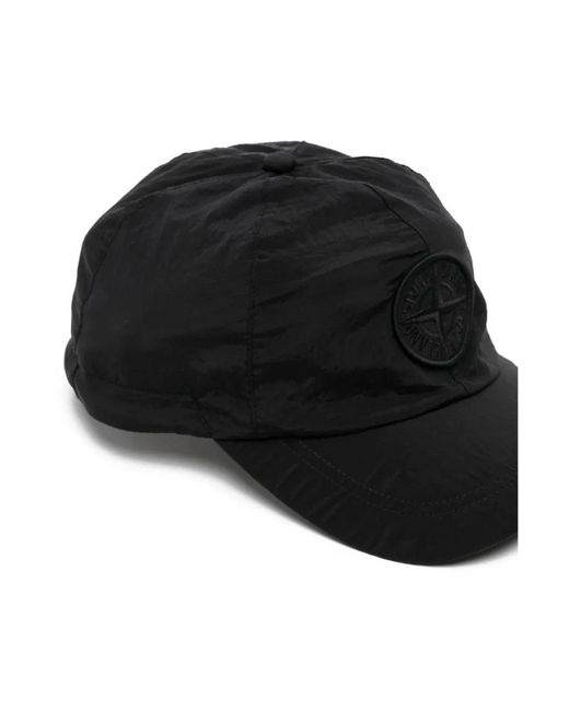 Stone Island Black Hats & Caps for men