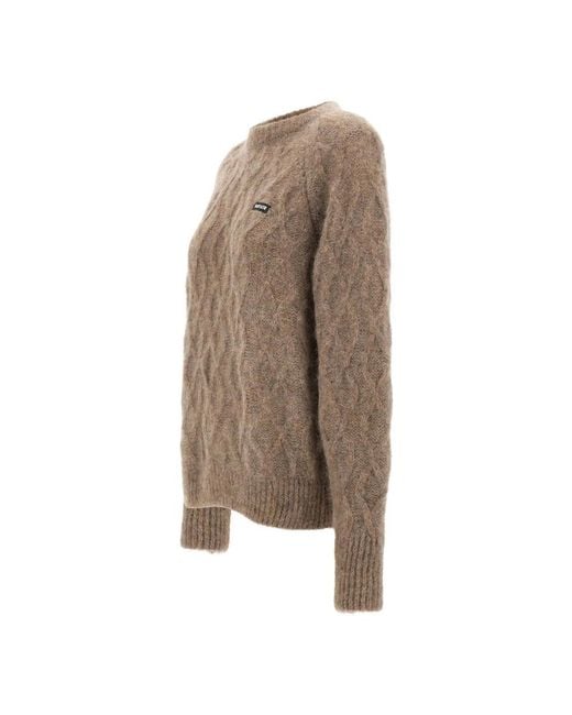 Round-Neck Knitwear ROTATE BIRGER CHRISTENSEN en coloris Brown