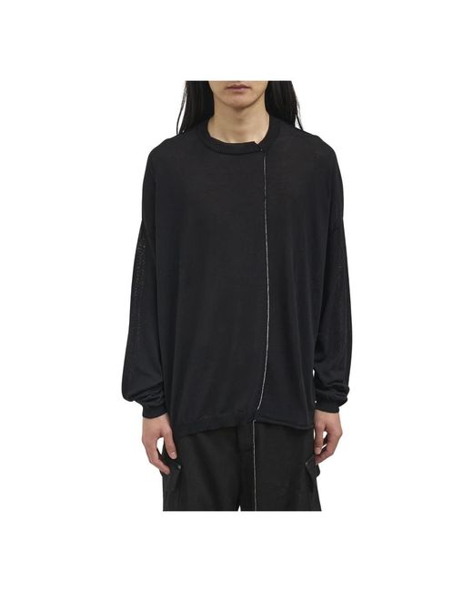 Isabel Benenato Black Round-Neck Knitwear for men