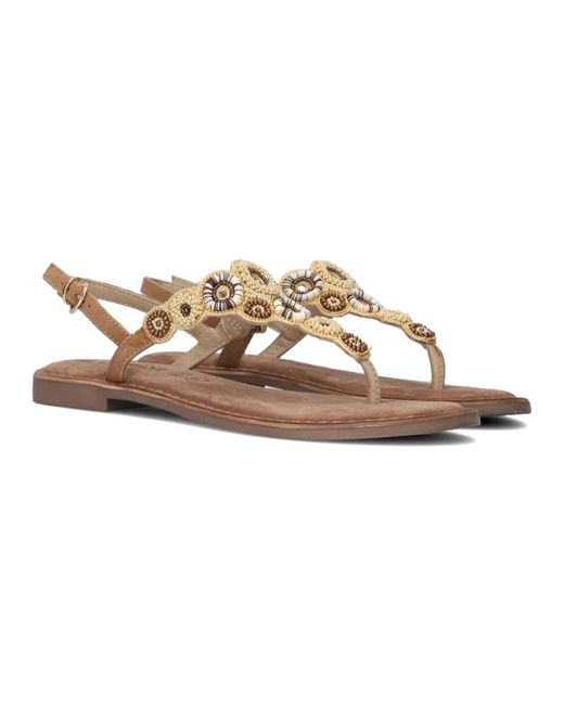 Lazamani Brown R sandale mit perlen- und strasssteindekoration