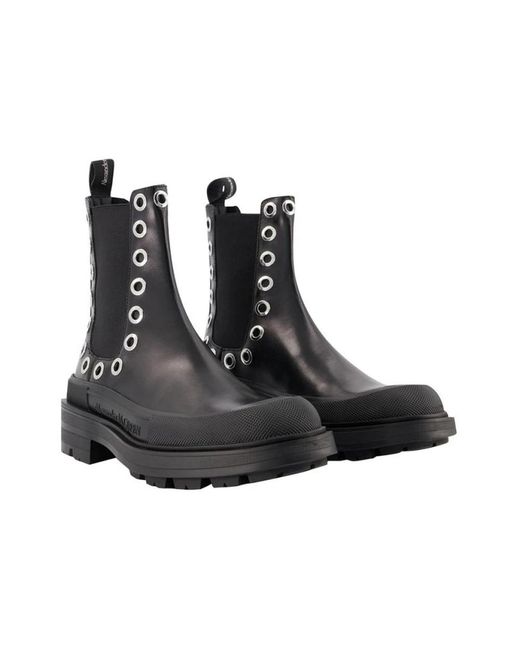 McQueen Black Chelsea Boots for men