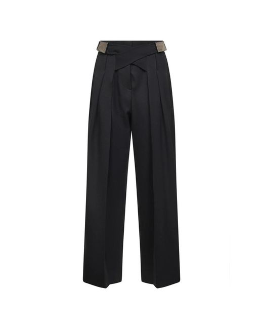 The Attico Black Wide Trousers