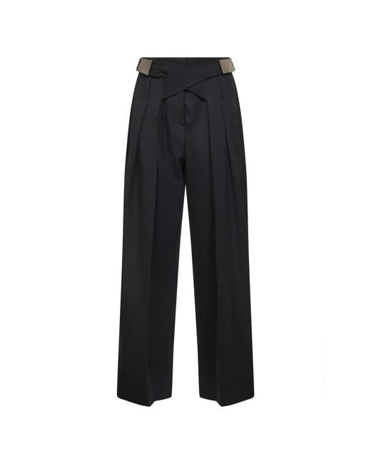 The Attico Wide Trousers in het Black