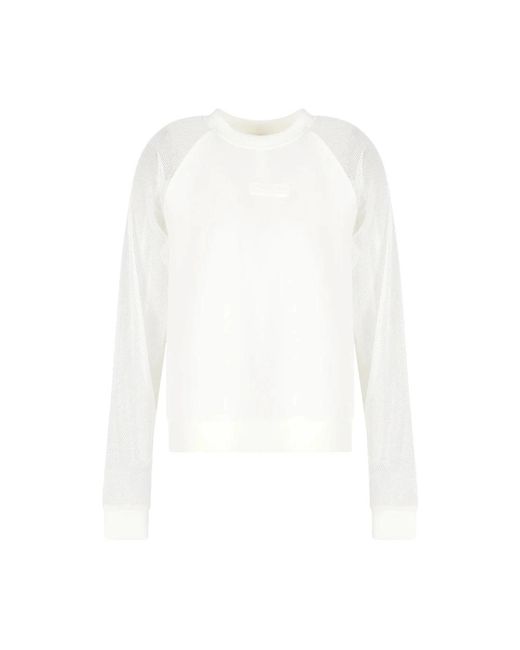 Armani Exchange White Weiße mesh-sweatshirt 3dym84 yjepz