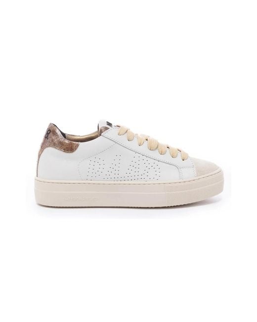 P448 White Weiße leder sneakers modell thea-w