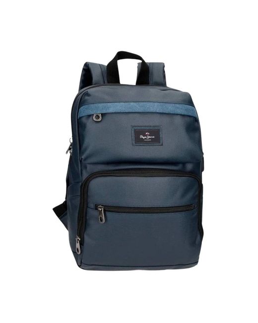 Pepe Jeans Tassen ,Blauw ,Polyester Court Documenthouder Rugzak in het Blue voor heren
