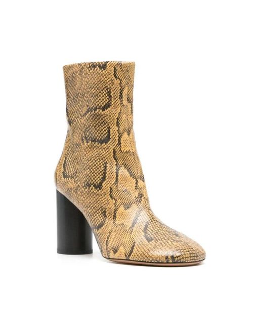 Isabel Marant Brown Schlangen-effekt leder stiefeletten