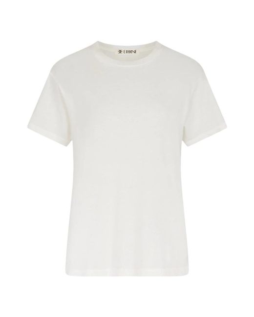 ÉTERNE Tops ,Wit ,Katoen Short Sleeve Boyfriend T-Shirt in het White