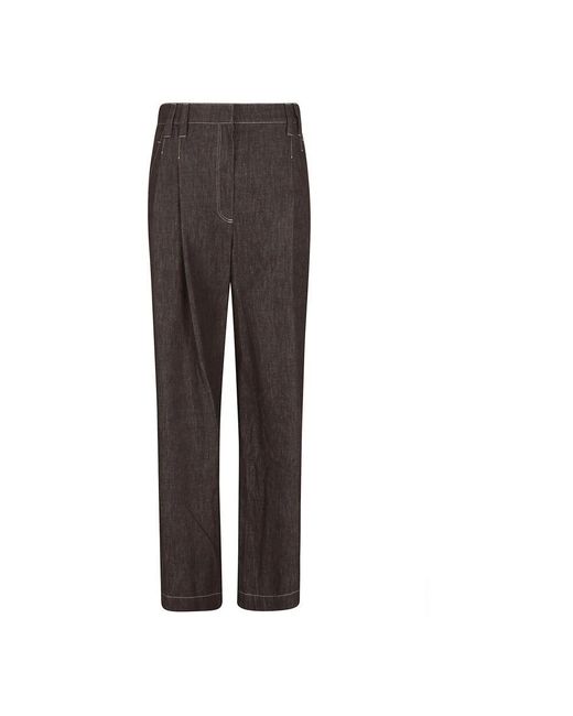 Brunello Cucinelli Brown Braune denim hose