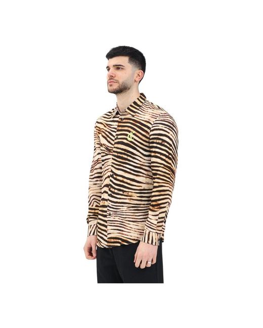 Just Cavalli Langarmhemd Mit Animal-Print in Metallic für Herren