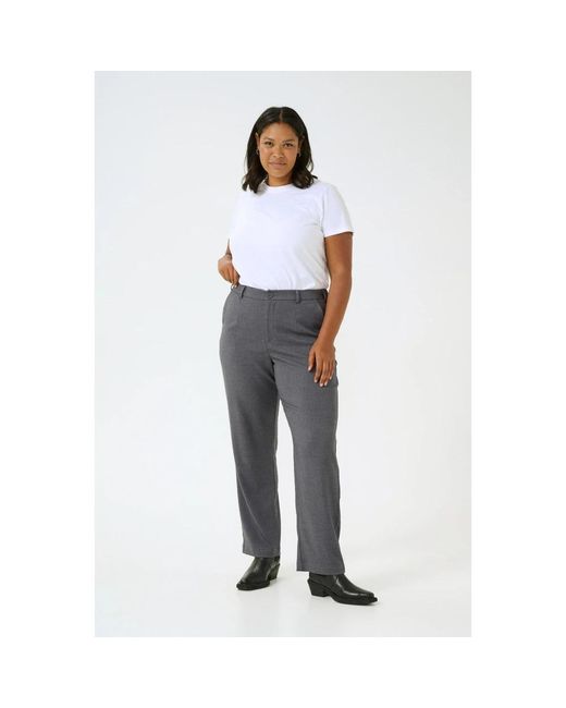 Kaffe Gray Straight Trousers