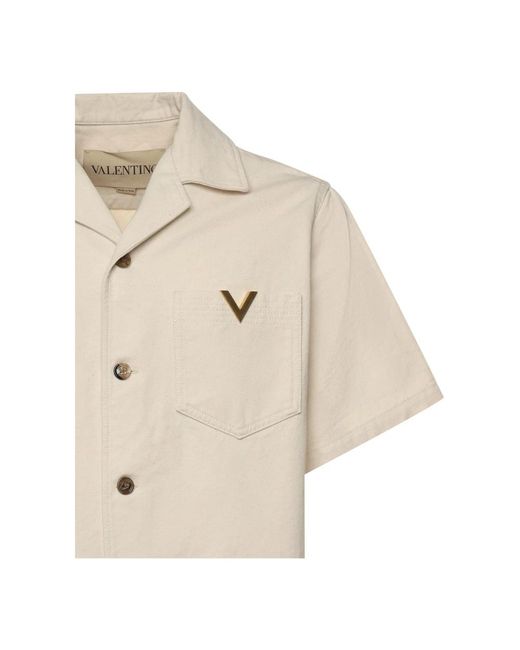 Valentino Garavani Natural Short Sleeve Shirts for men
