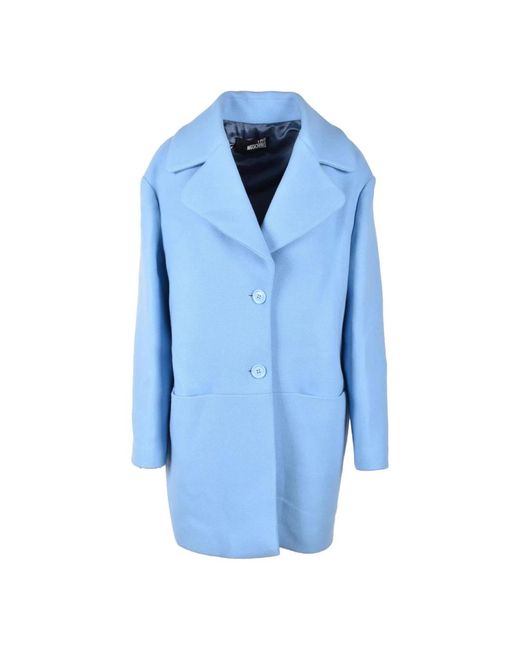 Love Moschino Women's Blue Single-Breasted Coats