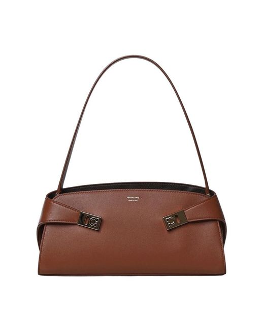 Ferragamo Brown Shoulder Bags