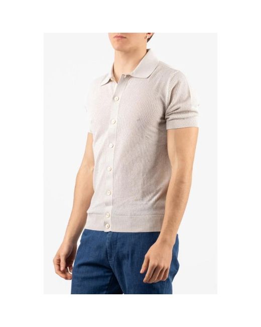 Gran Sasso Blue Short Sleeve Shirts for men