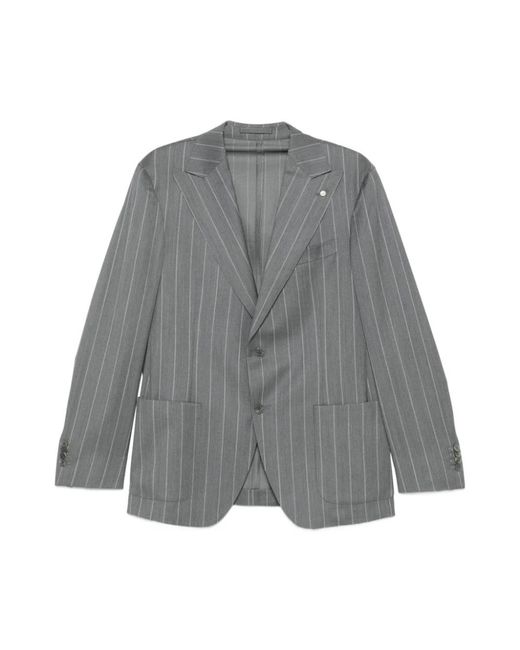 Luigi Bianchi Gray Blazers for men