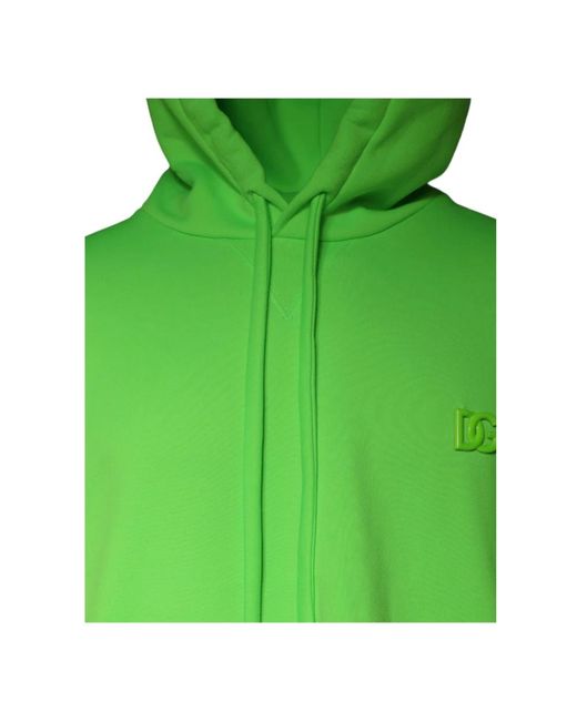 Dolce & Gabbana Grüner kapuzenpullover mit geprägtem logo in Green für Herren