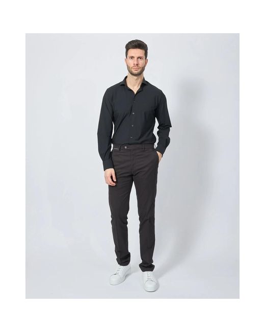 Slim-Fit Trousers di Bugatti in Black da Uomo