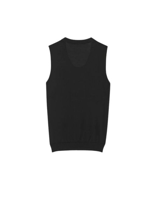 Sleeveless Tops Saint Laurent de color Black