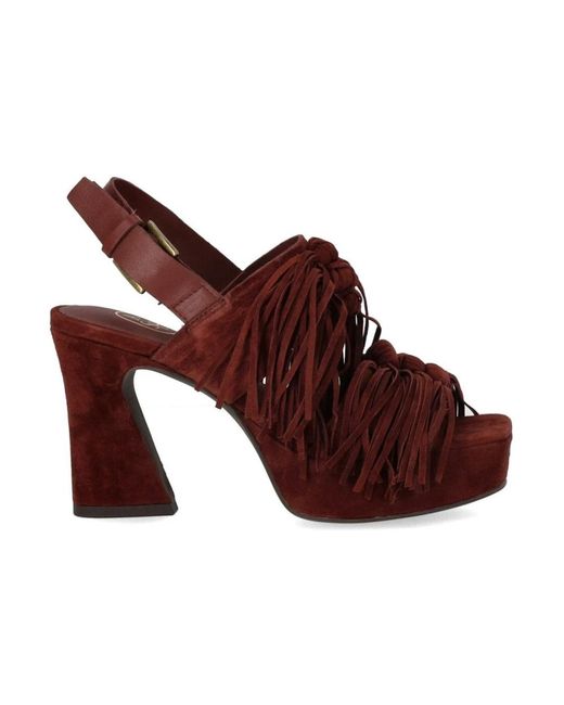 Ash Red High Heel Sandals