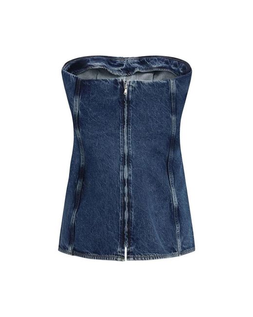Agolde Blue Cotton Corset
