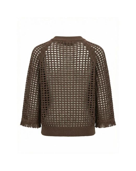 Peserico Brown Round-Neck Knitwear