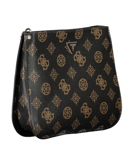 Borsa a tracolla meridian marrone con zip di Guess in Black