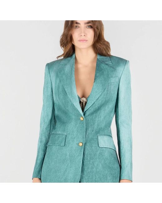 Roberto Cavalli Jassen ,Blauw ,Gestructureerde Blazer Voor Formele Gelegenheden in het Blue