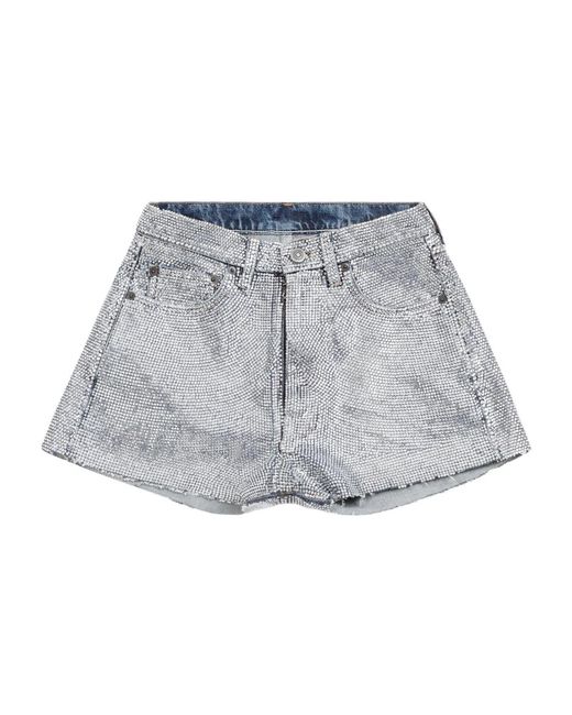 Shorts in cotone con cristalli di Maison Margiela in Gray