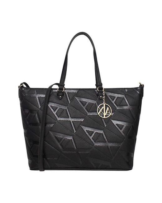 ARMANI EXCHANGE Black Handtasche Aus Kunstleder Mit Frontlogo