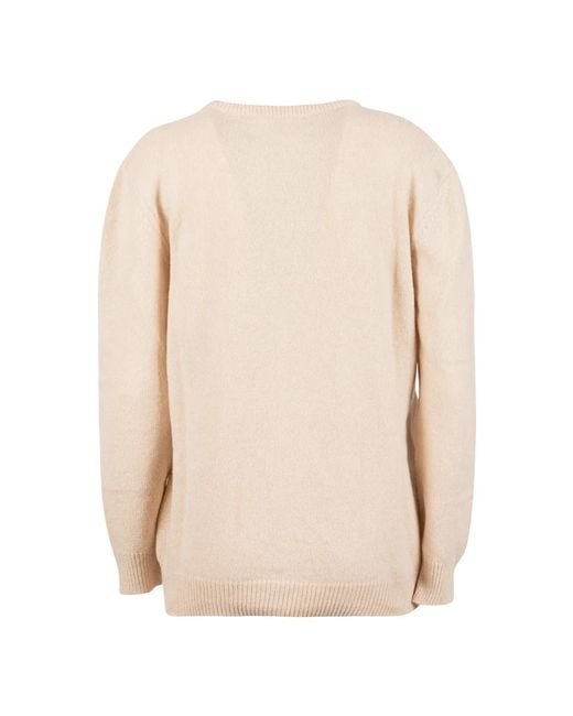 Alberta Ferretti Natural Round-neck knitwear