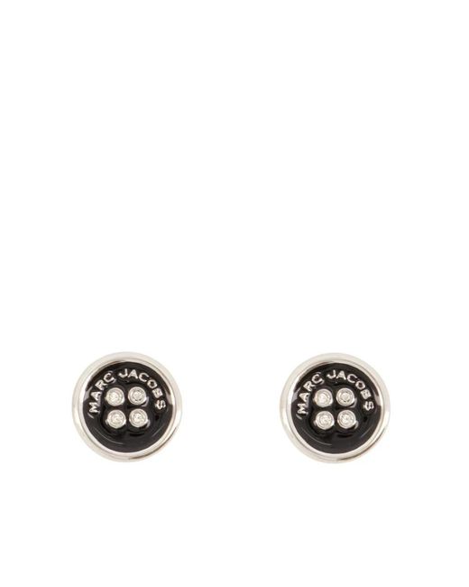 Marc Jacobs Black Messing Knopf Ohrstecker