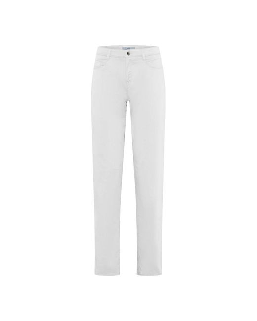 Pantalones blancos de pierna recta Brax de color White