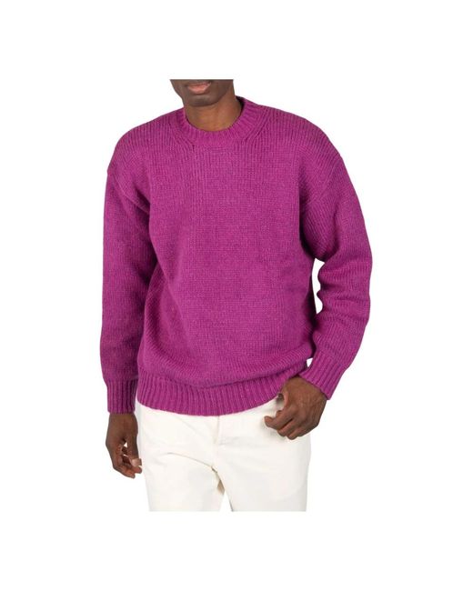 Roberto Collina Purple Round-Neck Knitwear for men