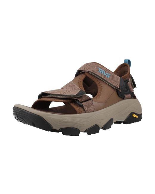 Flat Sandals Teva pour homme en coloris Brown