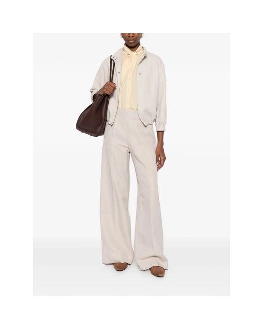 Herno White Wide Trousers