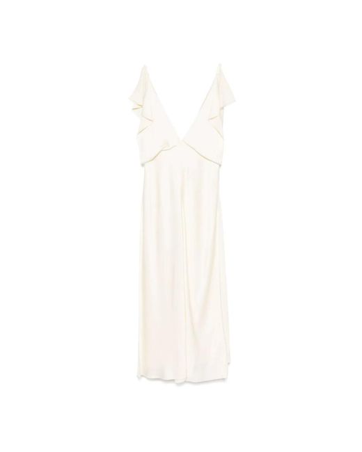 Jil Sander Kleedjes ,Elegante Zwarte Jurk in het White