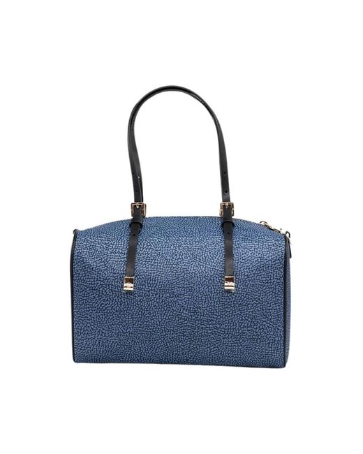 Borbonese Blue Nylon Handbag