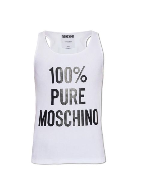 Moschino White Sleeveless Tops for men