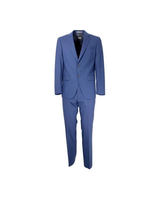 HUGO Kostuums ,Blauw ,Wol Slim Fit Wollen Pak in het Blue voor heren