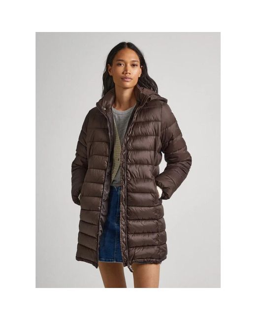 Pepe Jeans Brown Down Jackets